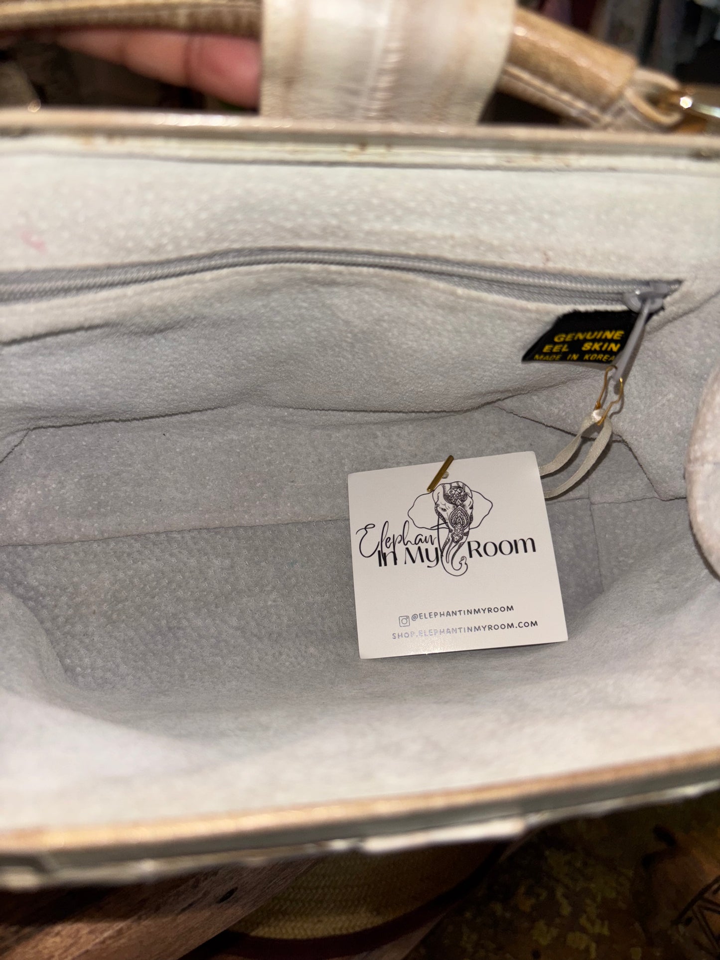 Vtg Genuine Eel Skin Handbag
