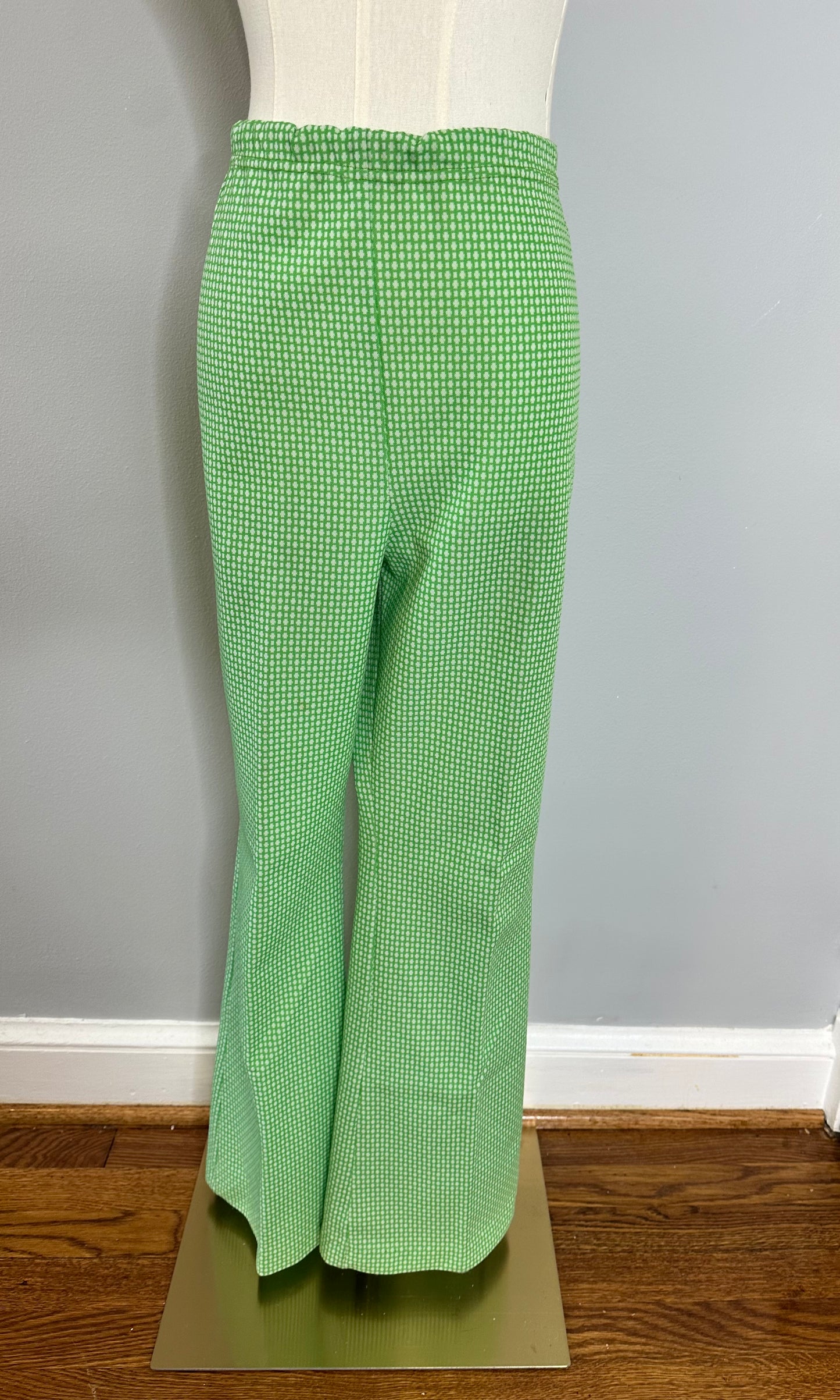 Vintage 1970’s Dutchmaid Green White Printed Pants
