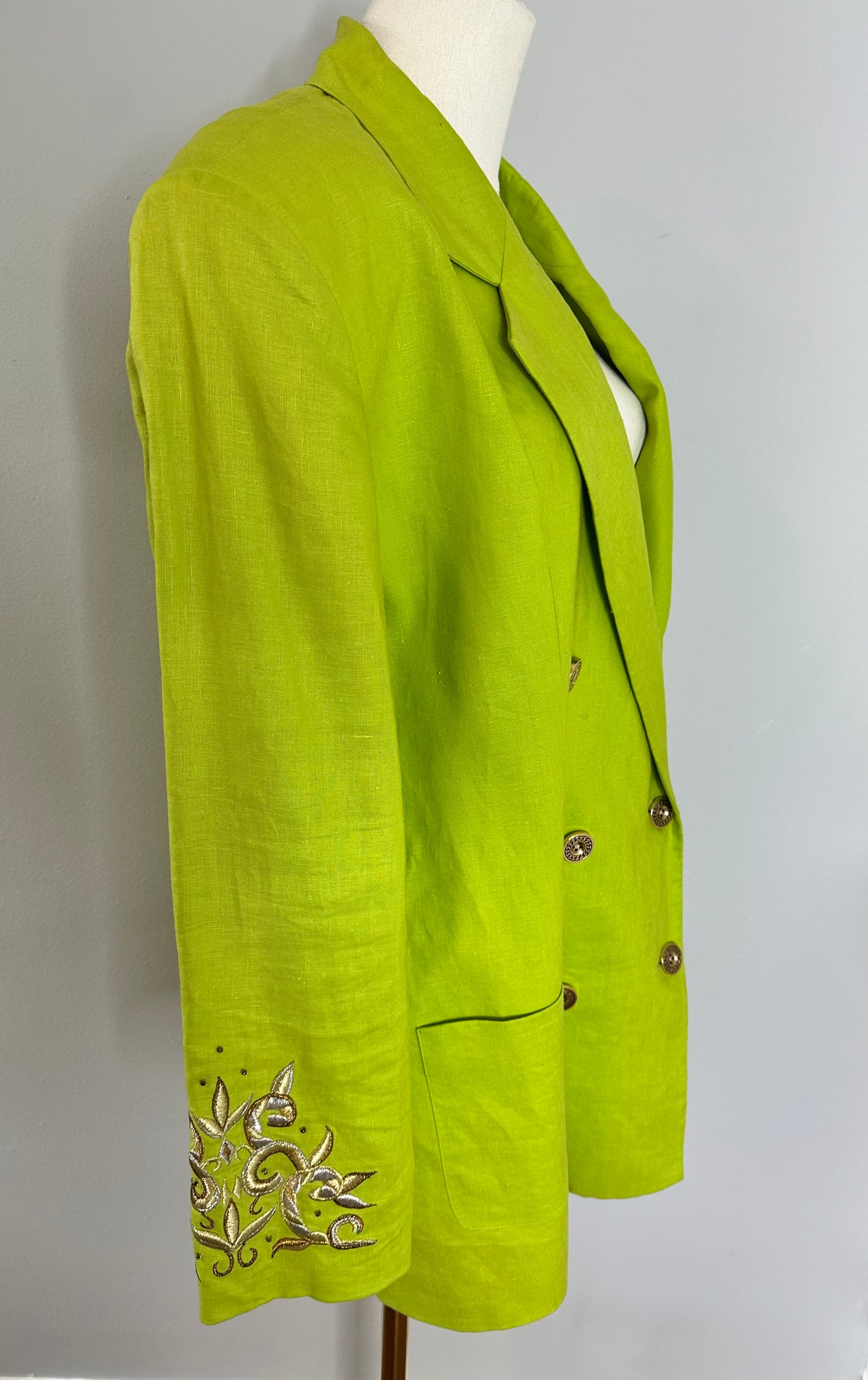 Vintage 1992 I.B. Diffusion Lime Linen Blazer