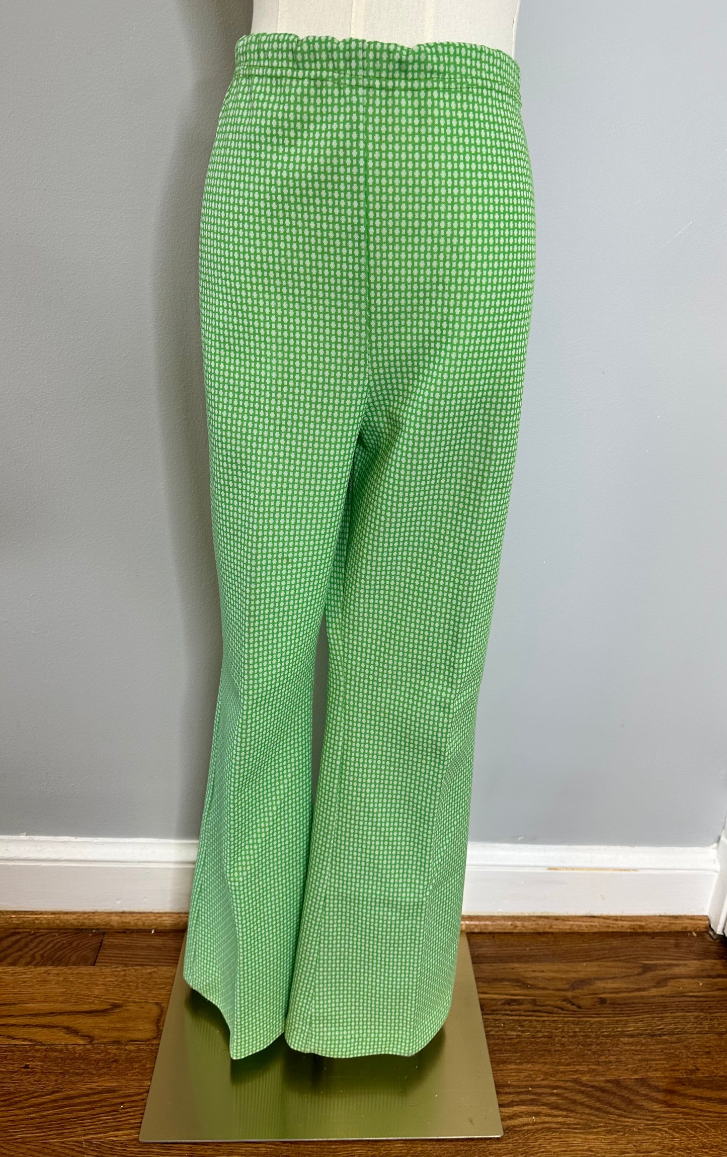 Vintage 1970’s Dutchmaid Green White Printed Pants