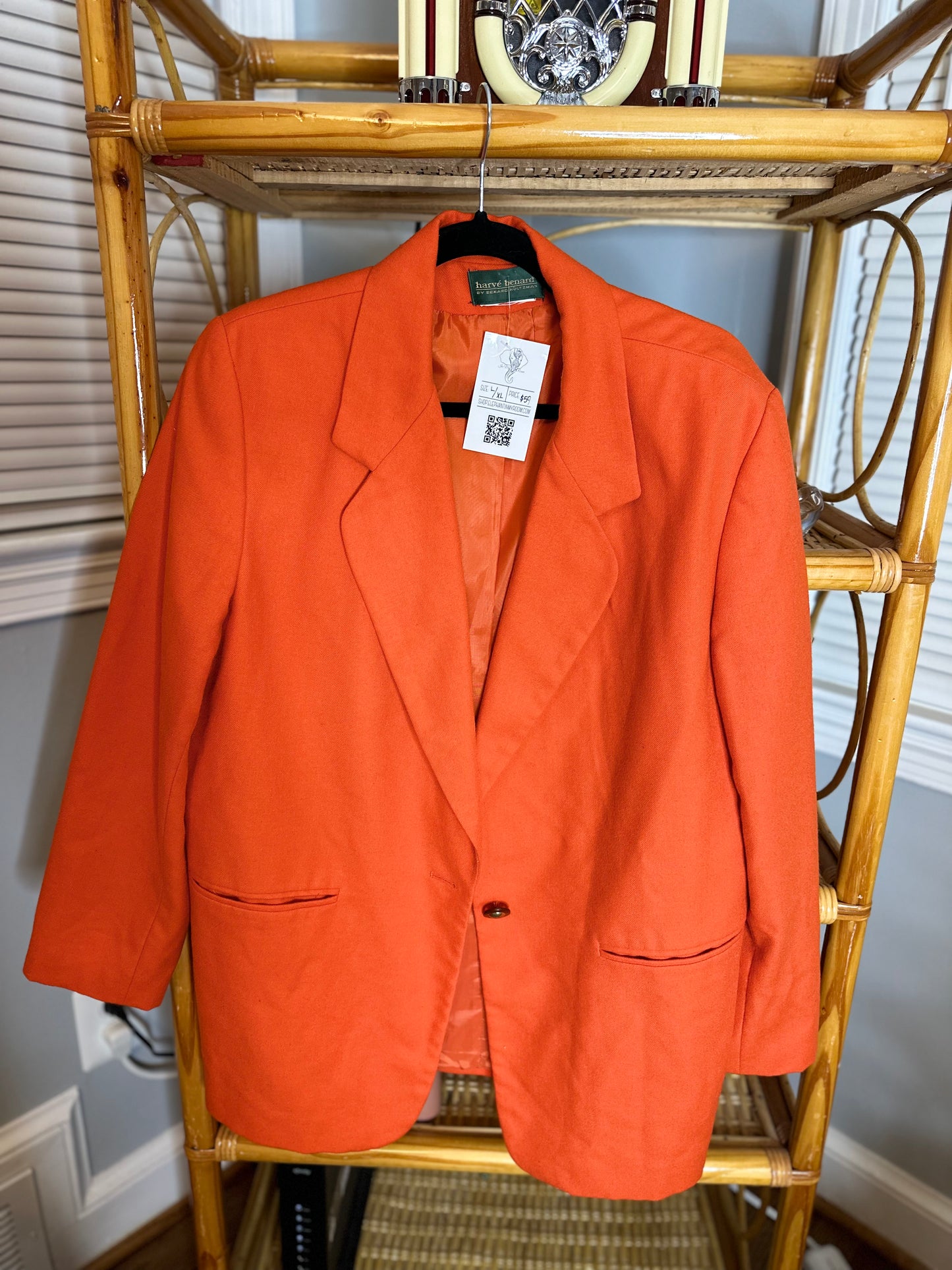 Vintage Harve Bernard Orange Wool Blend Blazer