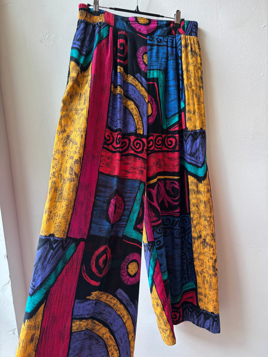 80's Colorful Abstract Pants [32"-36"]