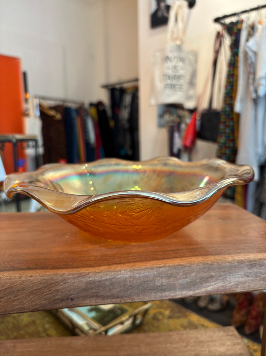 50's Marigold Carnival Glass Bowl